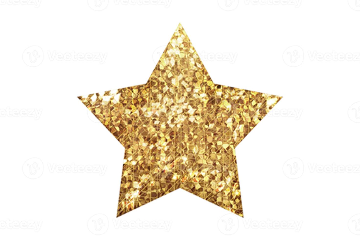 4955 golden Weihnachten Star Dekoration isoliert auf ein transparent Hintergrund foto