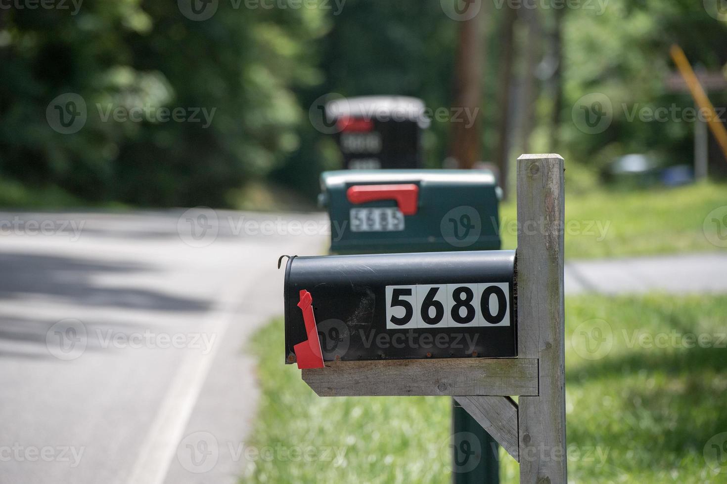 Briefkasten auf der Straße Nahaufnahme Detail foto