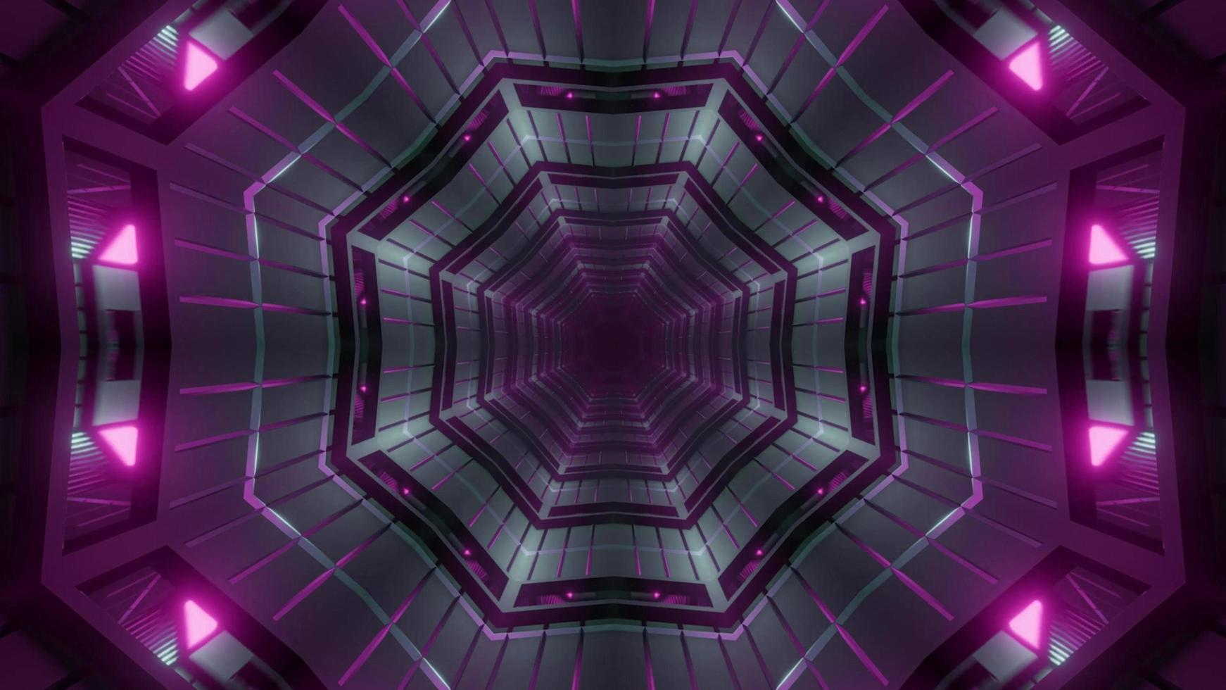 graue und lila 3D-Kaleidoskop-Illustration für Hintergrund oder Textur foto