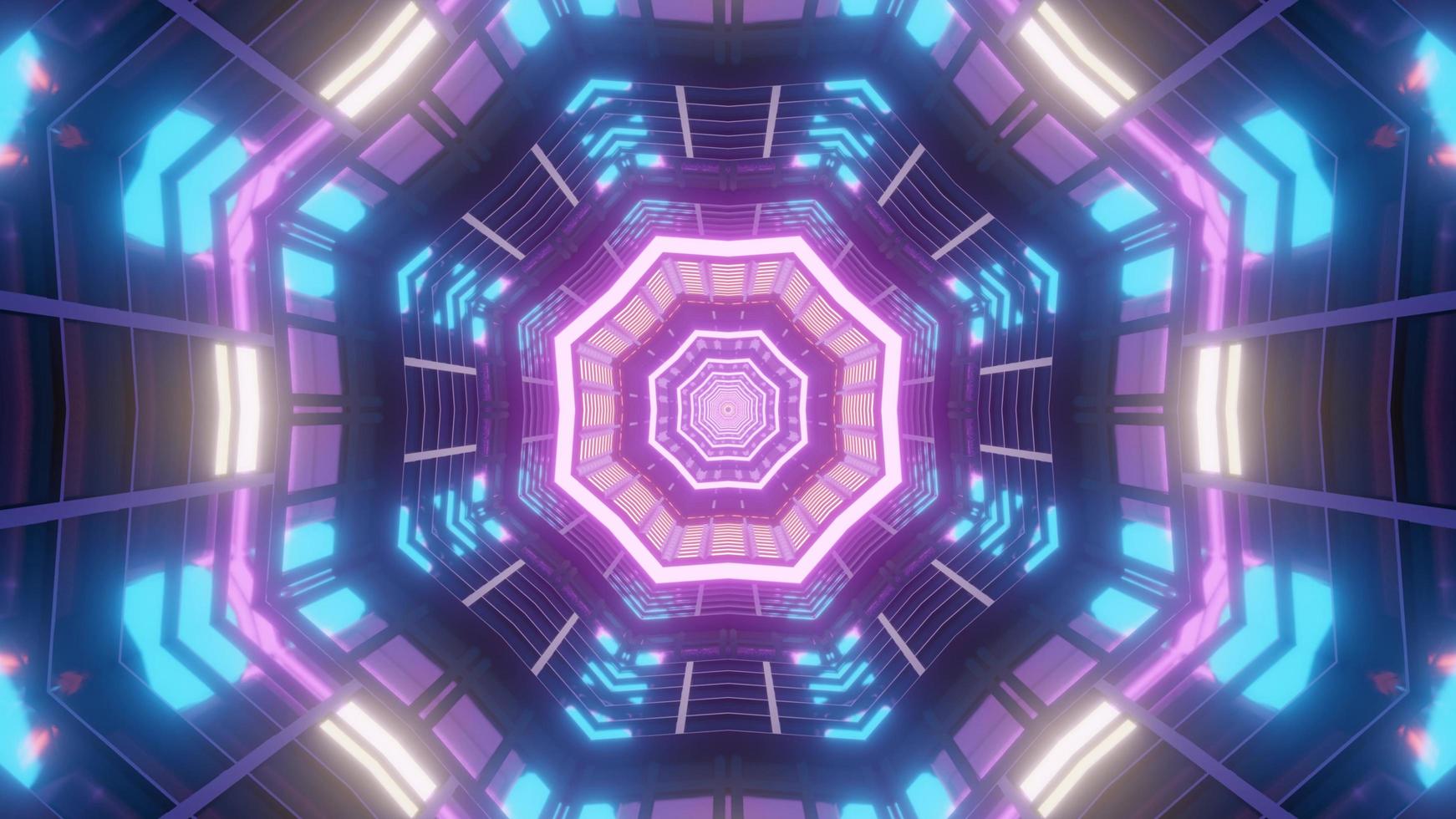 3D Kaleidoskop Tunnel Design Illustration für Hintergrund oder Textur foto