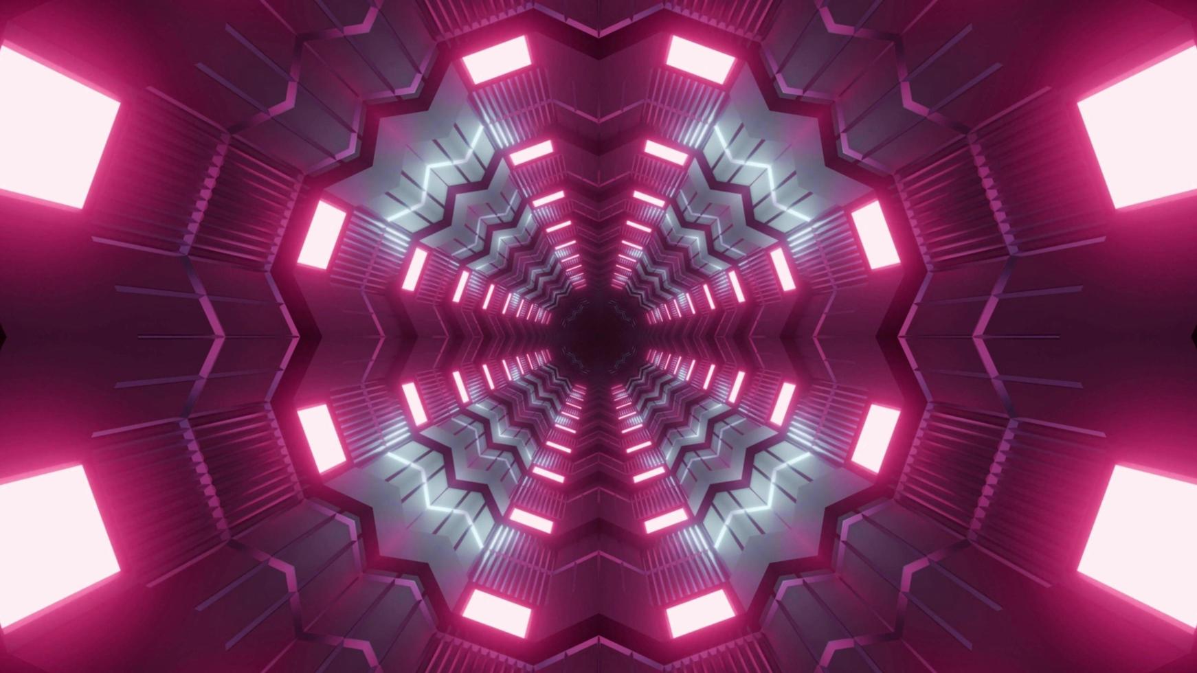 3D Kaleidoskop Tunnel Design Illustration für Hintergrund oder Textur foto