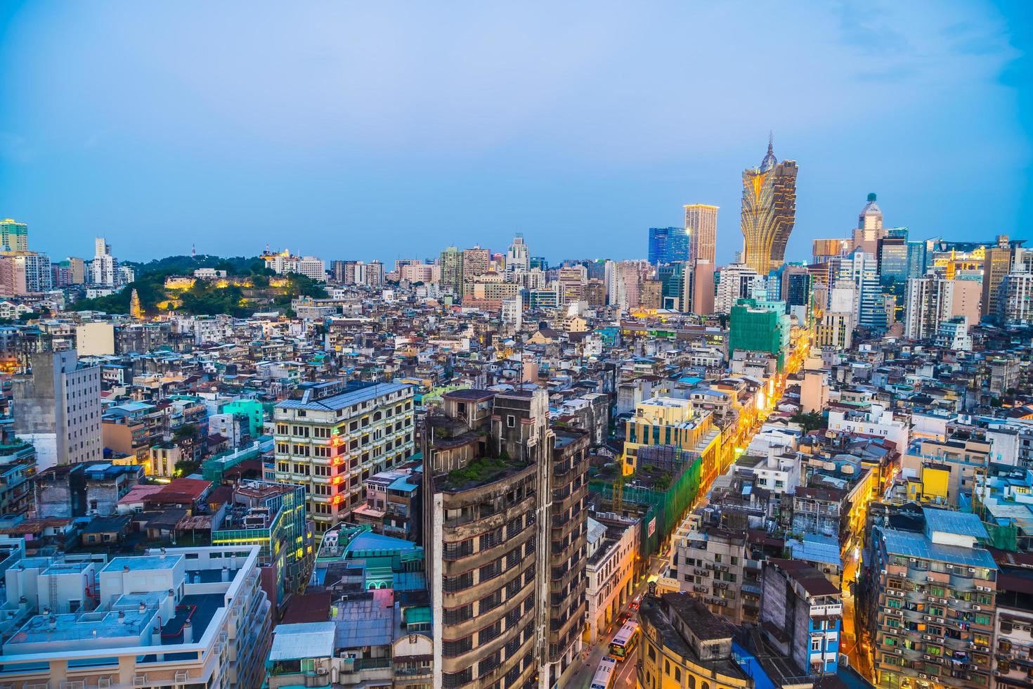 Stadtbild von Macau Stadt foto