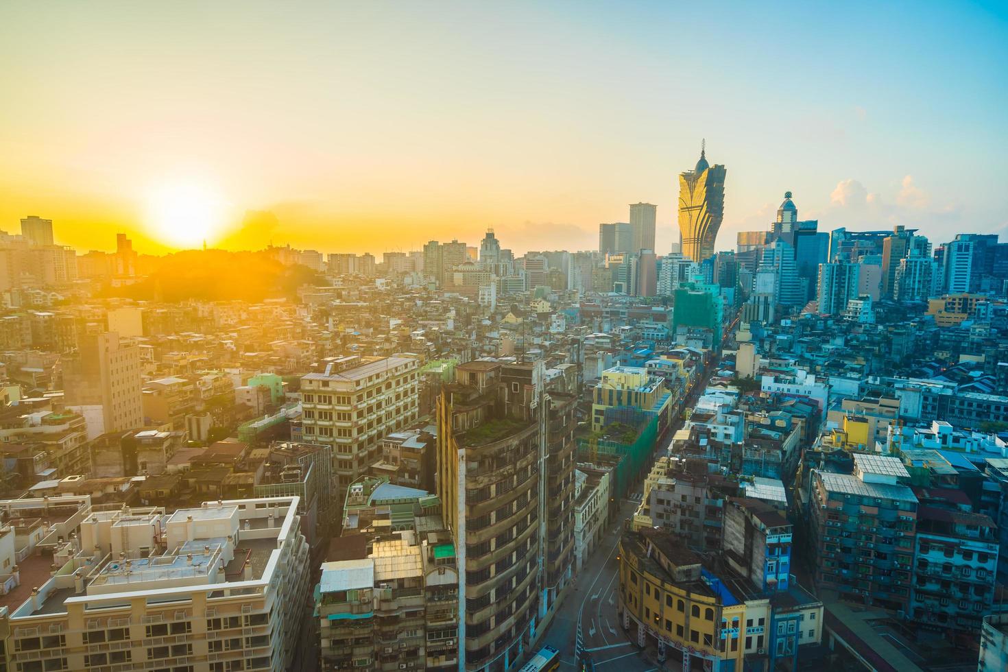 Stadtbild von Macau Stadt foto