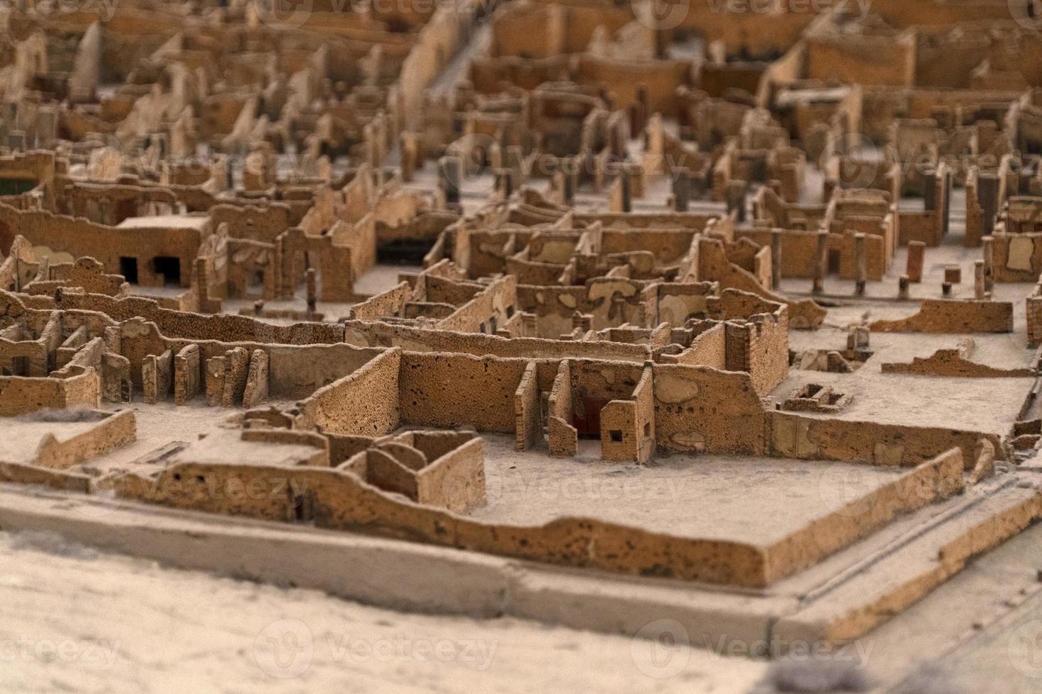 Modell der Ruinenstadt Pompeji foto