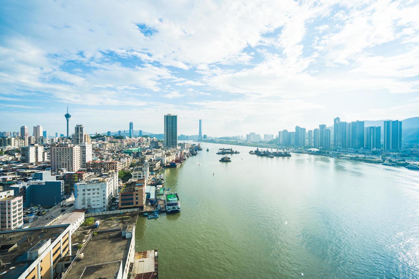 Stadtbild von Macau Stadt foto