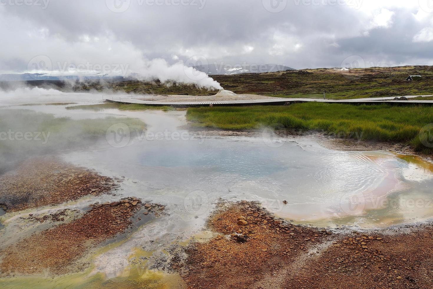Island heiß Frühling mit Geysire foto