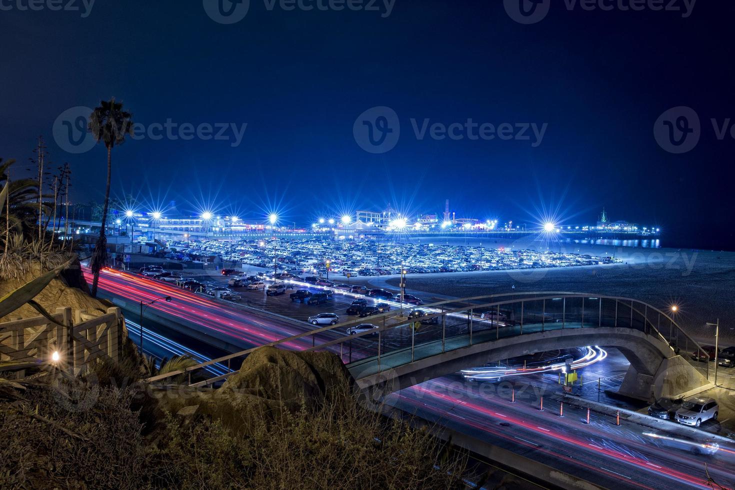 Santa Monica Seebrücke Nacht Aussicht foto