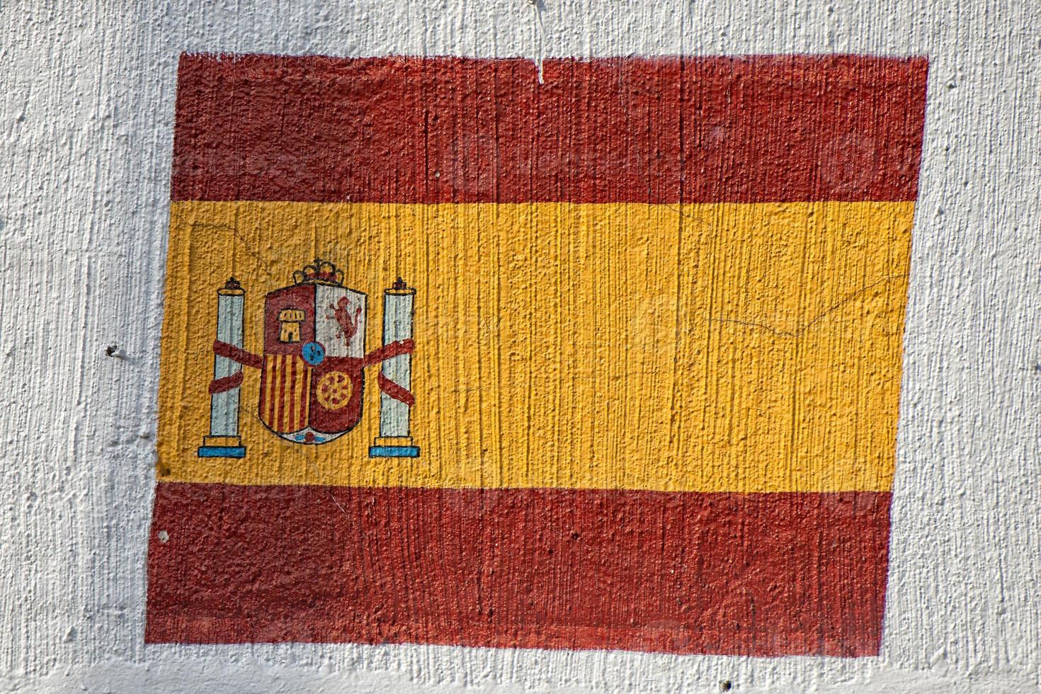 Spanien Flagge auf ein Mauer foto