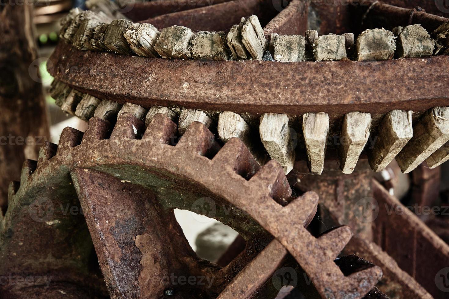 mechanische Teile und Zahnräder aus Eisen. Steampunk-Textur