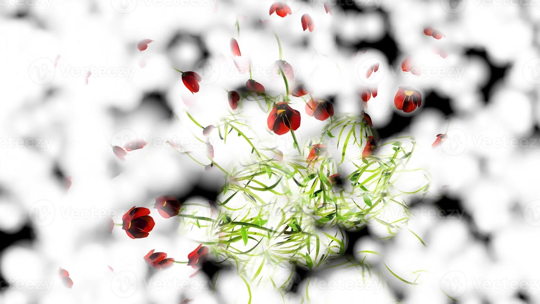 Botanischer sprudelnder abstrakter Hintergrund digitales Rendering foto