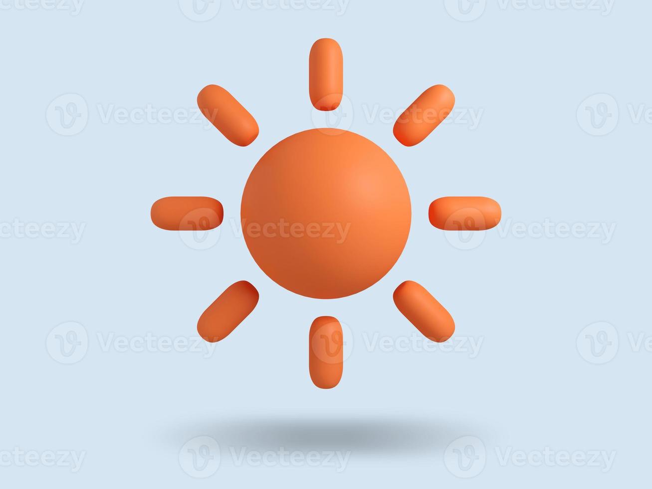 sonnig 3d Wetter Symbol. 3d machen Illustration. foto