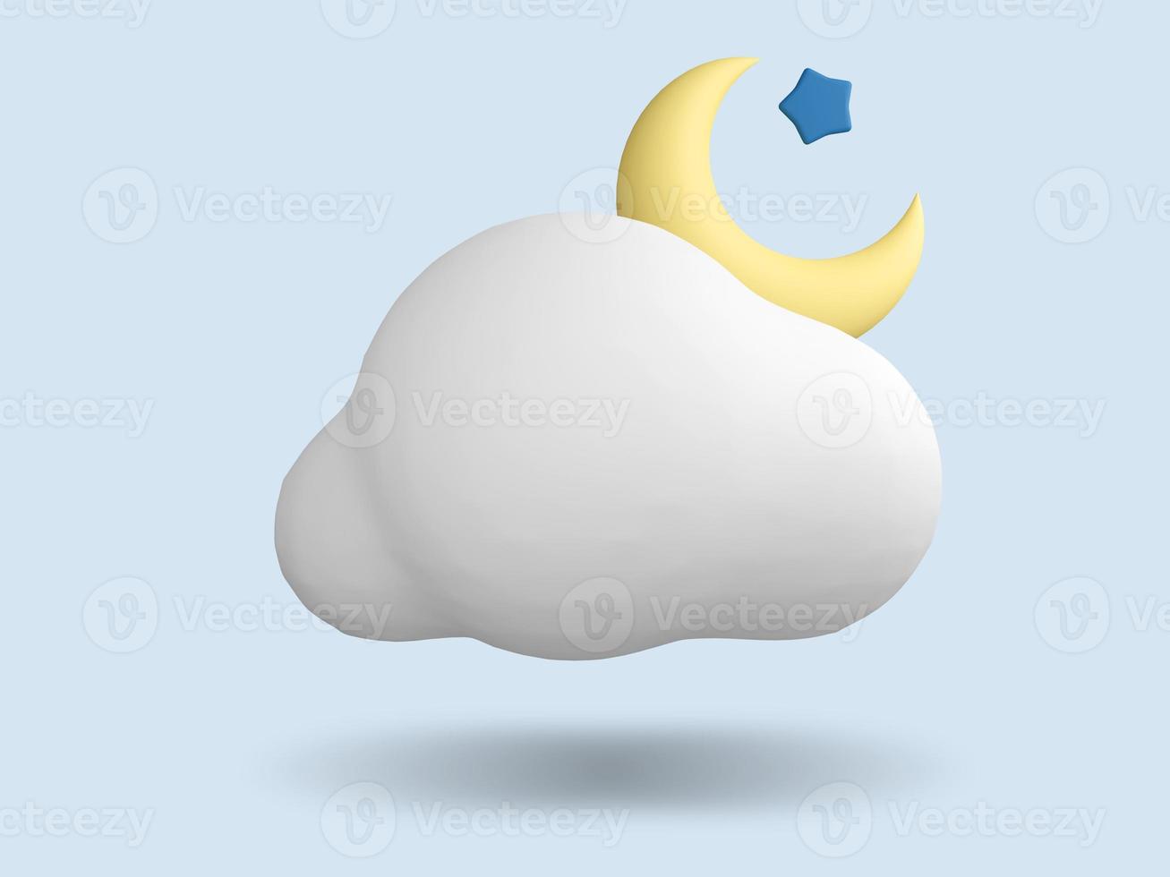 Nacht 3d Wetter Symbol. 3d machen Illustration. foto