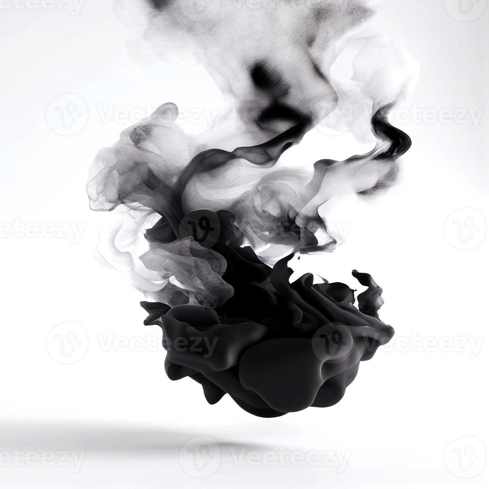 schwarz Rauch isoliert auf Weiß Hintergrund. ai generiert. foto