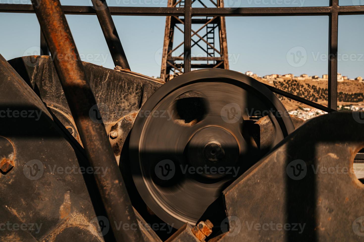 Öl Pumpe Nahansicht Einzelheiten. Öl Industrie Ausrüstung. foto