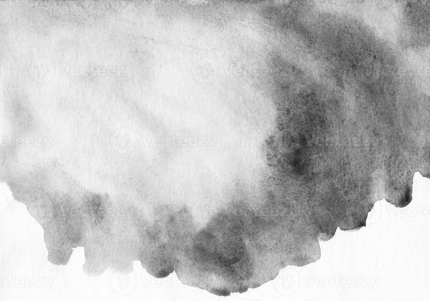Aquarell schwarz und Weiß Hintergrund Textur mit Raum zum Text. aquarelle abstrakt alt einfarbig Hintergrund. Bürste Schlaganfälle auf Papier. foto