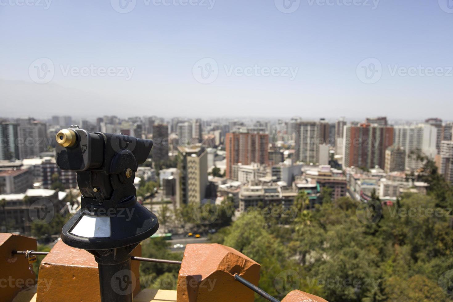 Blick auf Santiago de Chile vom Santa Lucia Hügel foto