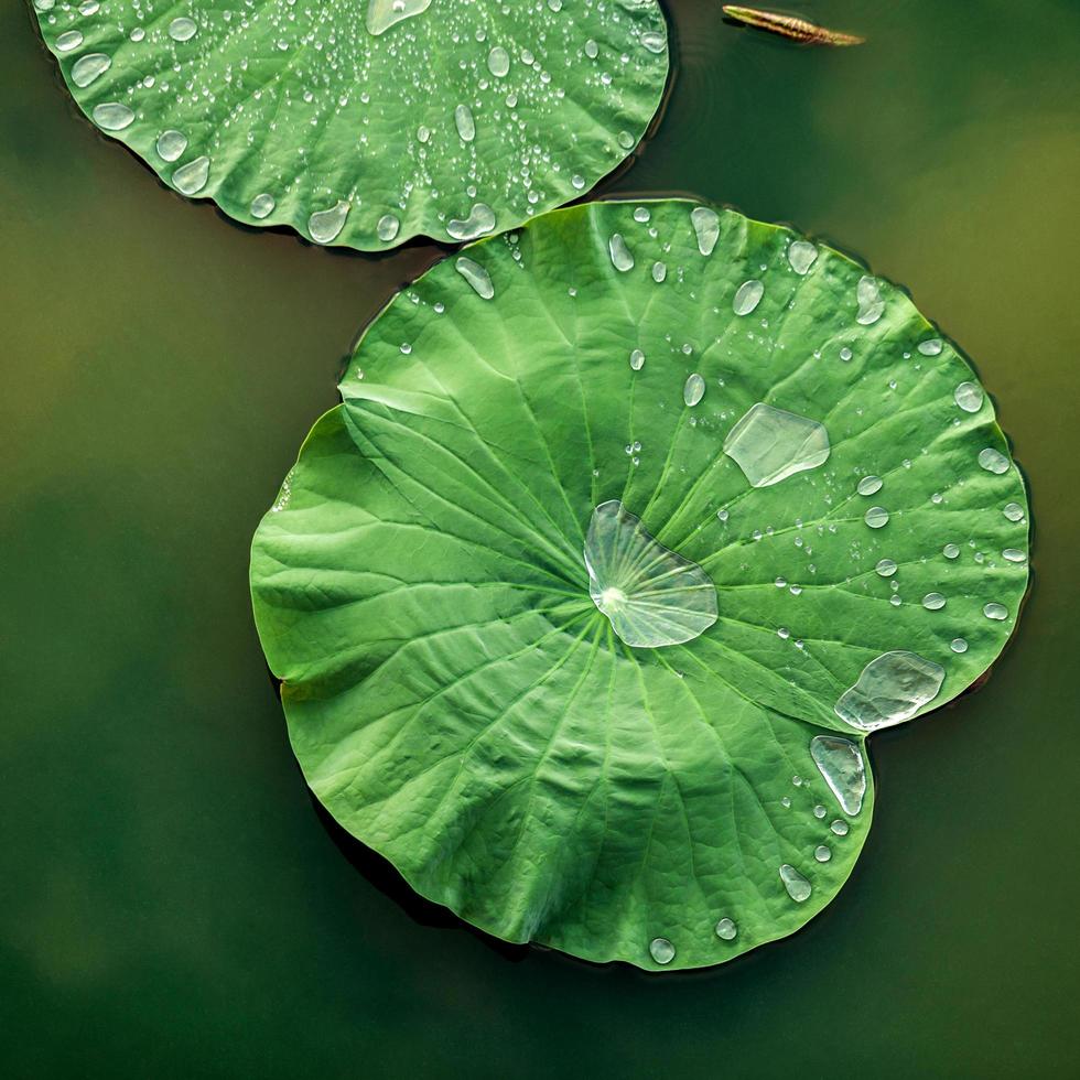 Seerosenblätter im Wasser foto