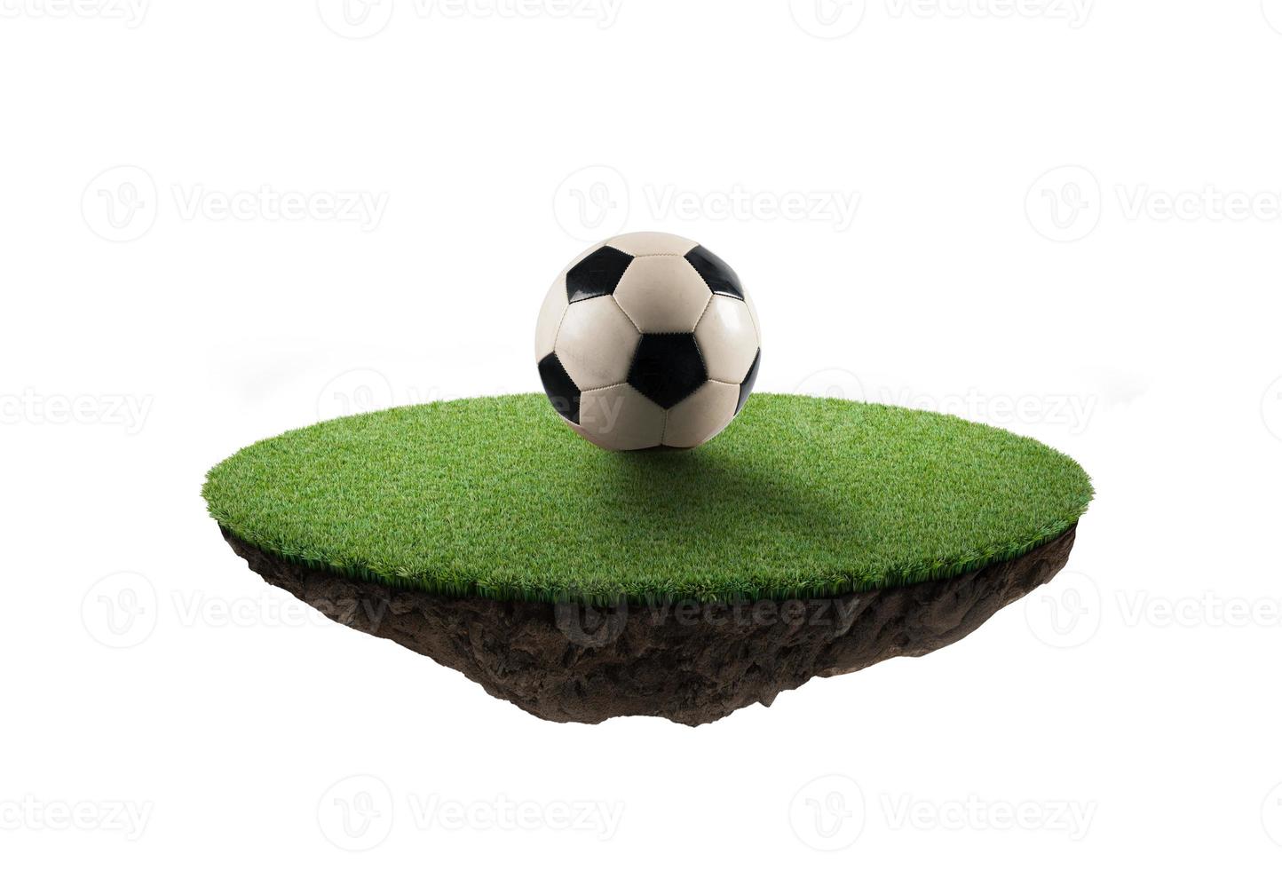 runden Portion von Fußball Boden mit das Fußball Ball foto