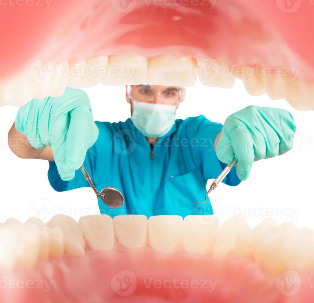 Zahnarzt nimmt Pflege foto