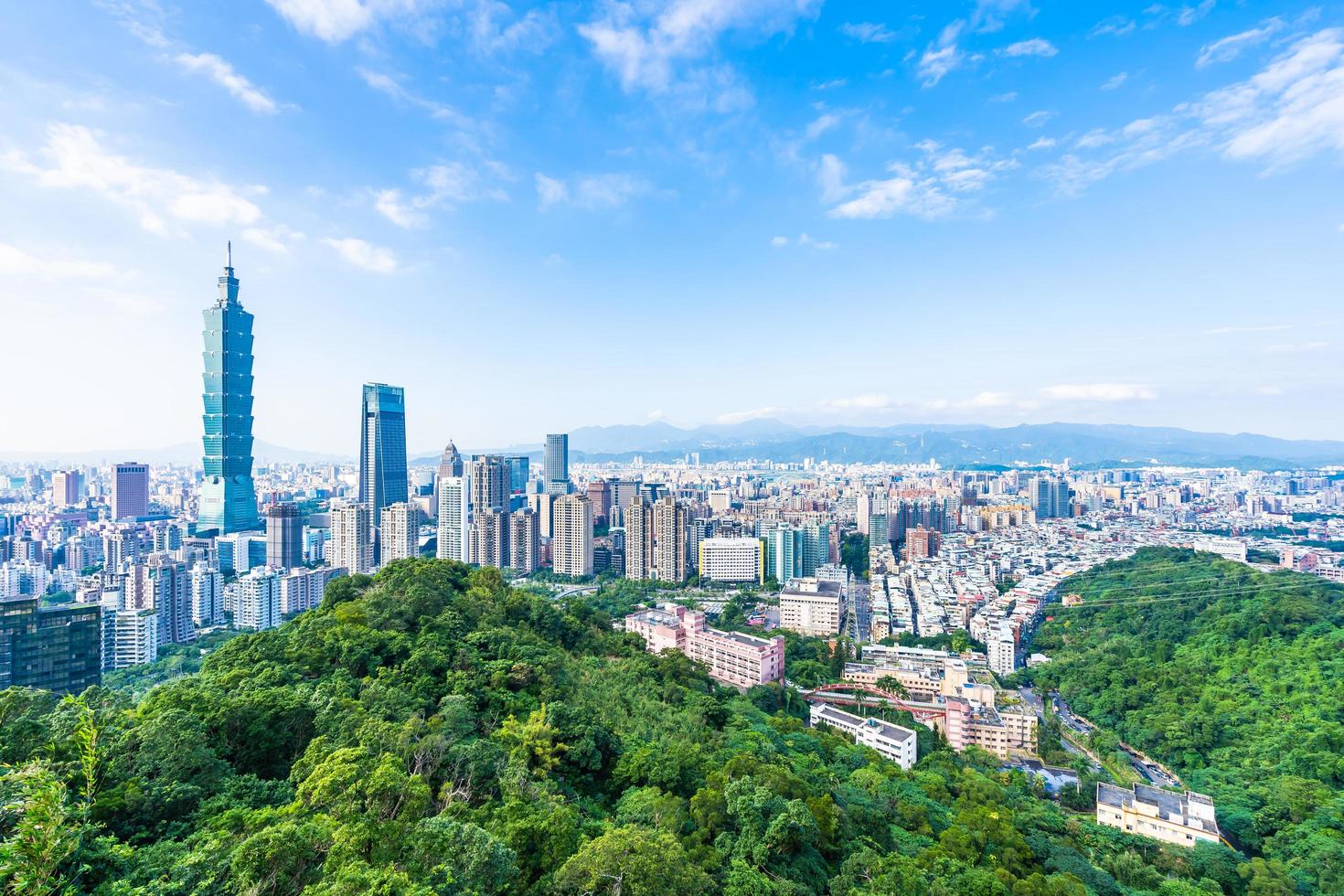 Taipei 101 Turm und Blick auf Taipei, Taiwan foto