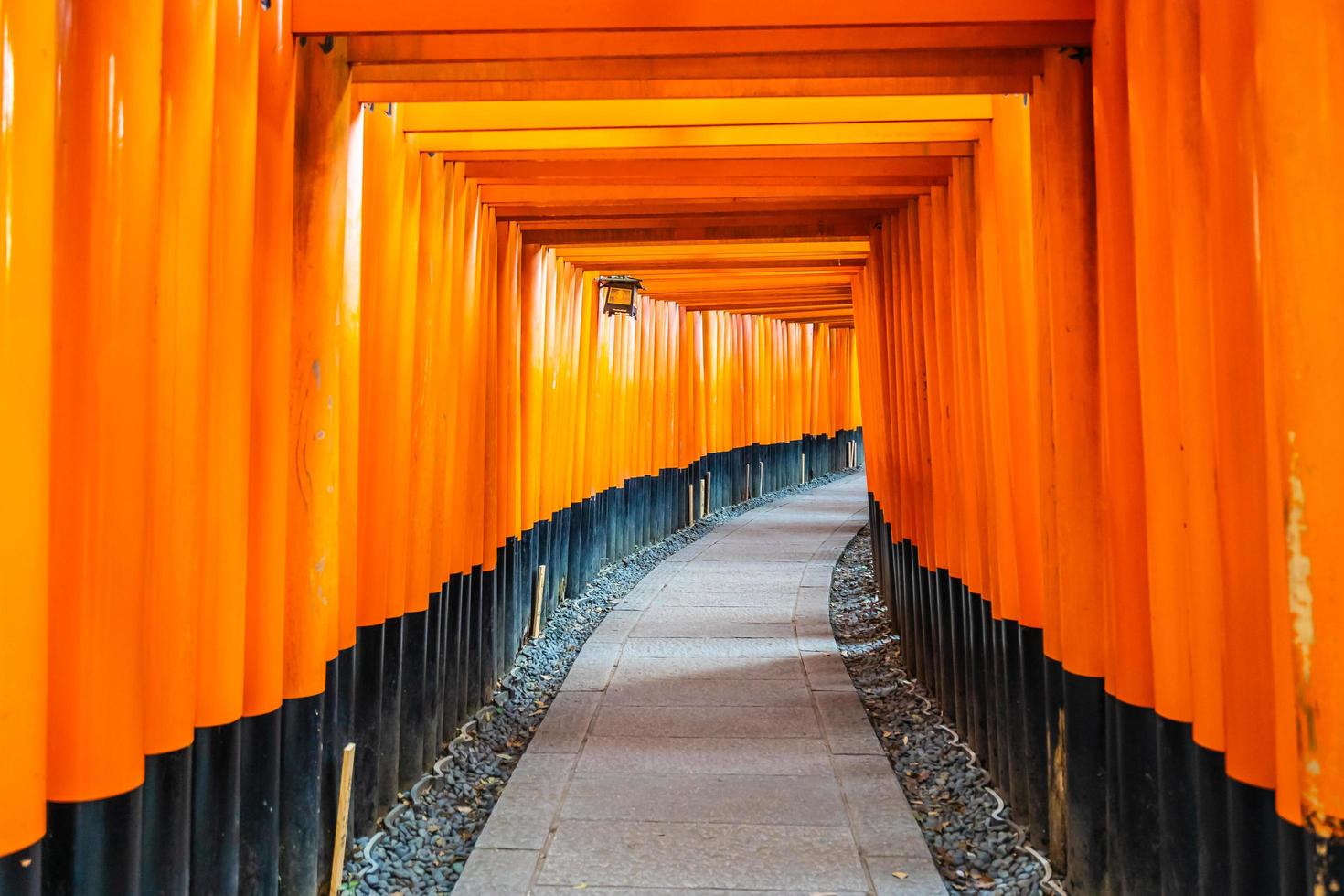 Torii-Tore am Fushimi-Inari-Schrein in Kyoto, Japan foto