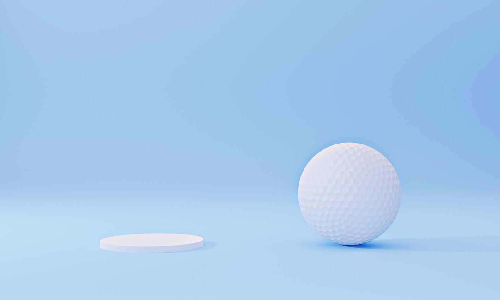 3d Golfball rendern auf einem blauen Hintergrund foto