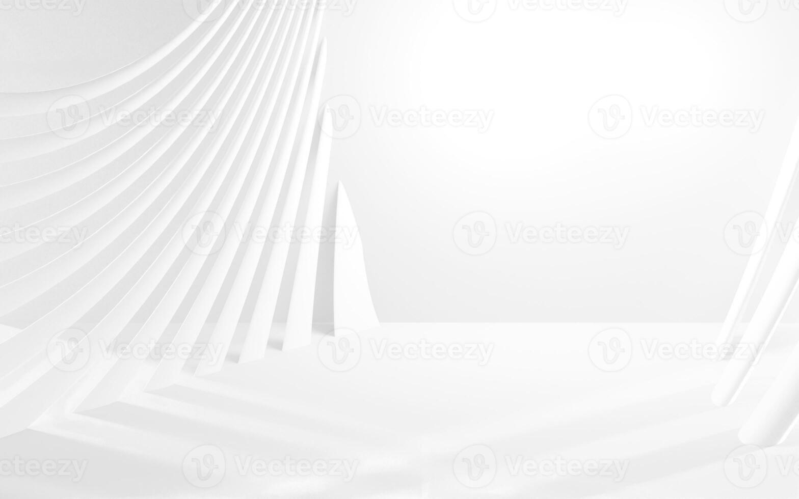 3d abstrakt Weiß und grau Farbe, modern Design Hintergrund mit geometrisch runden Form. 3d machen Illustration. foto