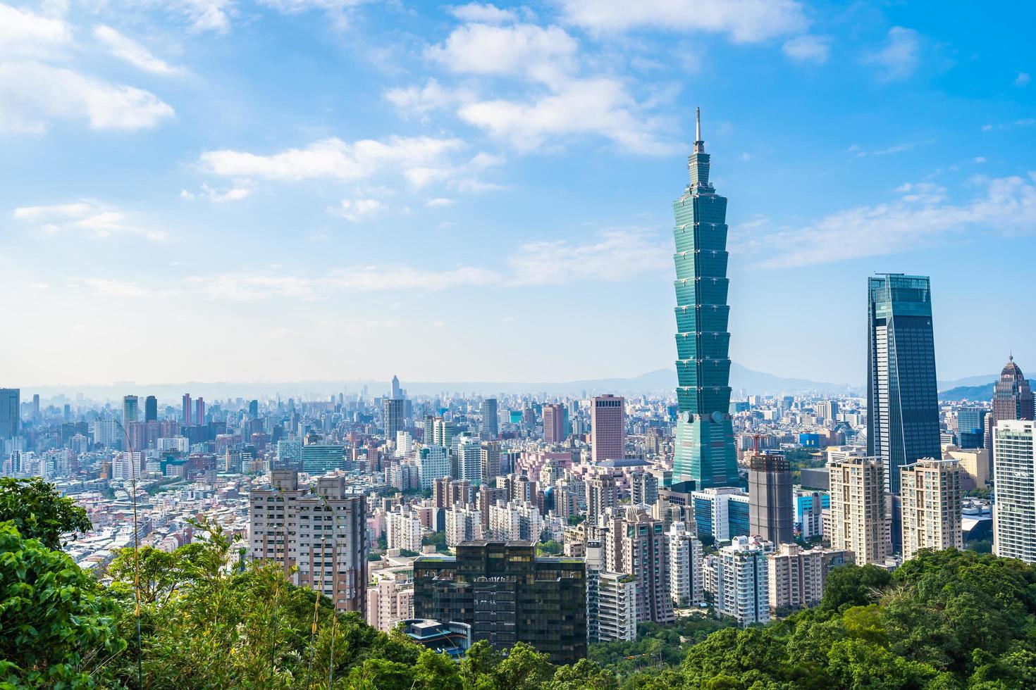 Taipei 101 Turm und Blick auf Taipei, Taiwan foto