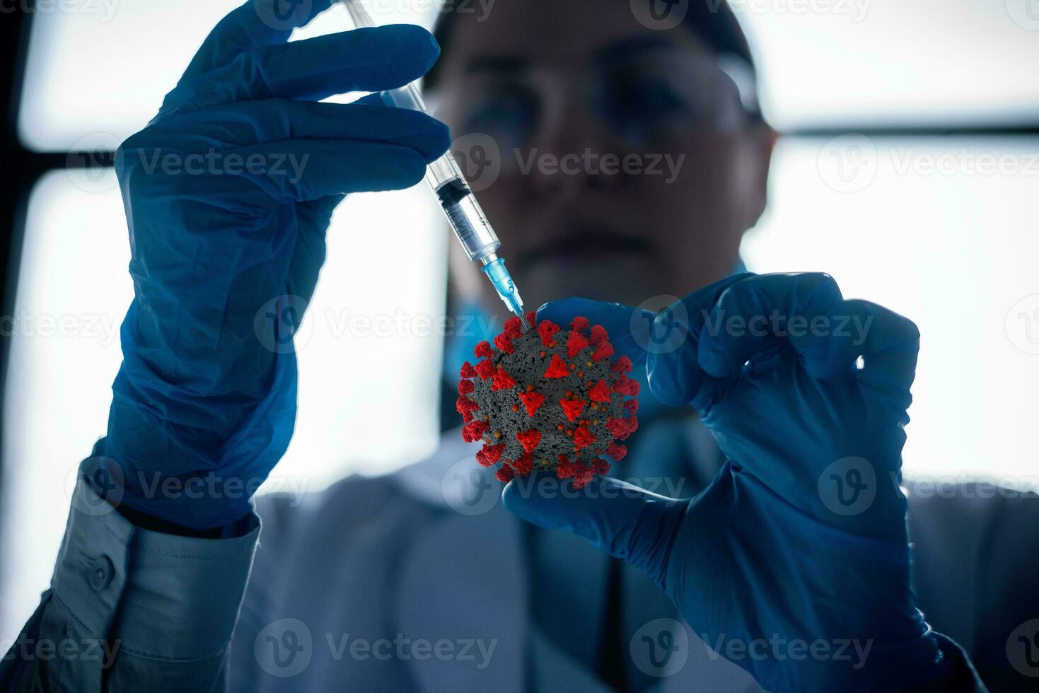Arzt im das Labor ist testen Neu Behandlungen auf Virus. pharmazeutische Konzept foto