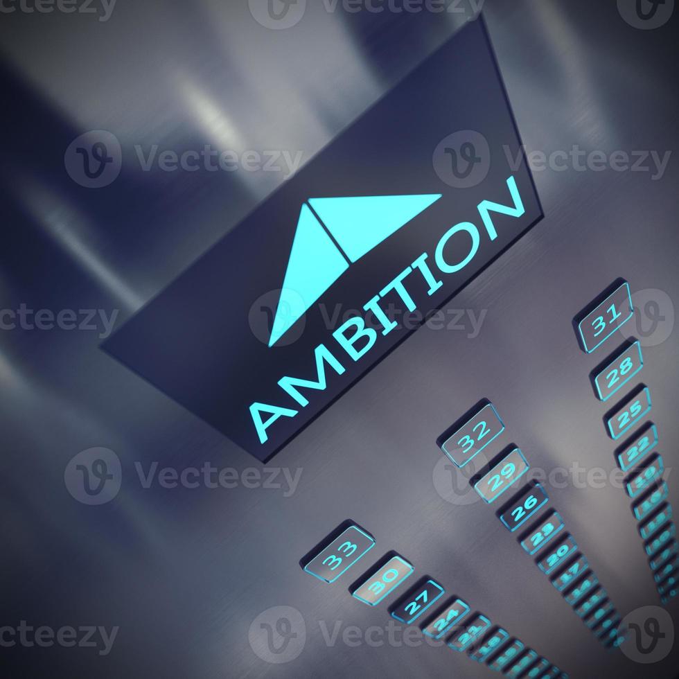 3d Rendern von Ambition Aufzug foto