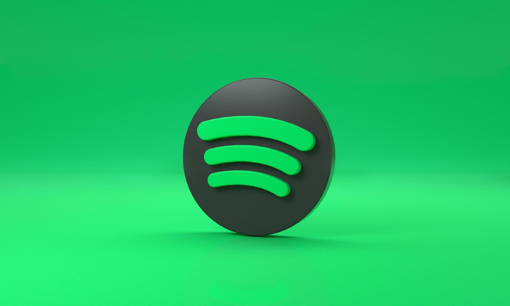 spotify Logo mit Raum zum Text und Grafik auf Grün Hintergrund. Madrid, Spanien, 2022 foto