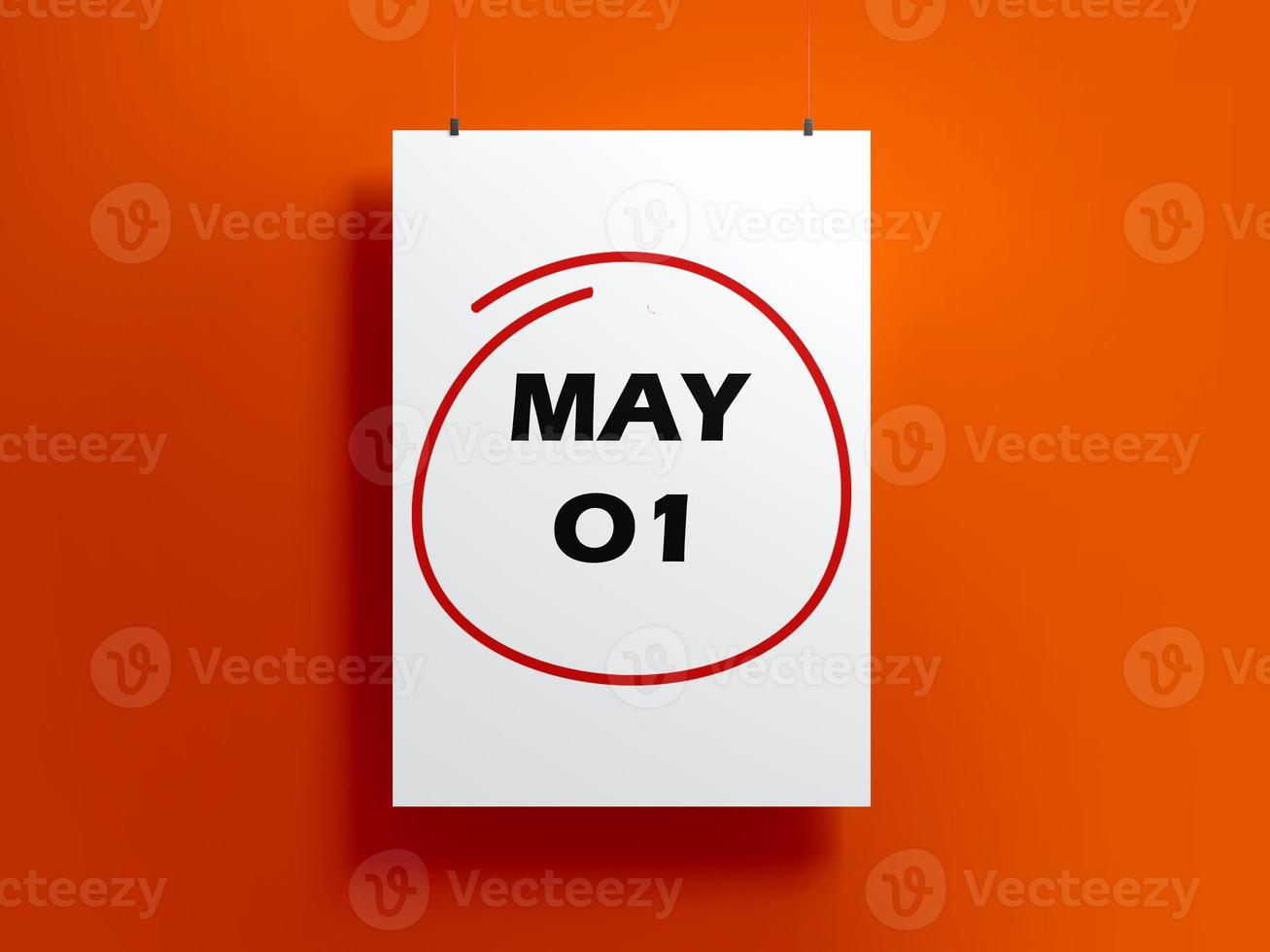 Kennzeichen kann 1 auf das Kalender auf Orange Hintergrund foto