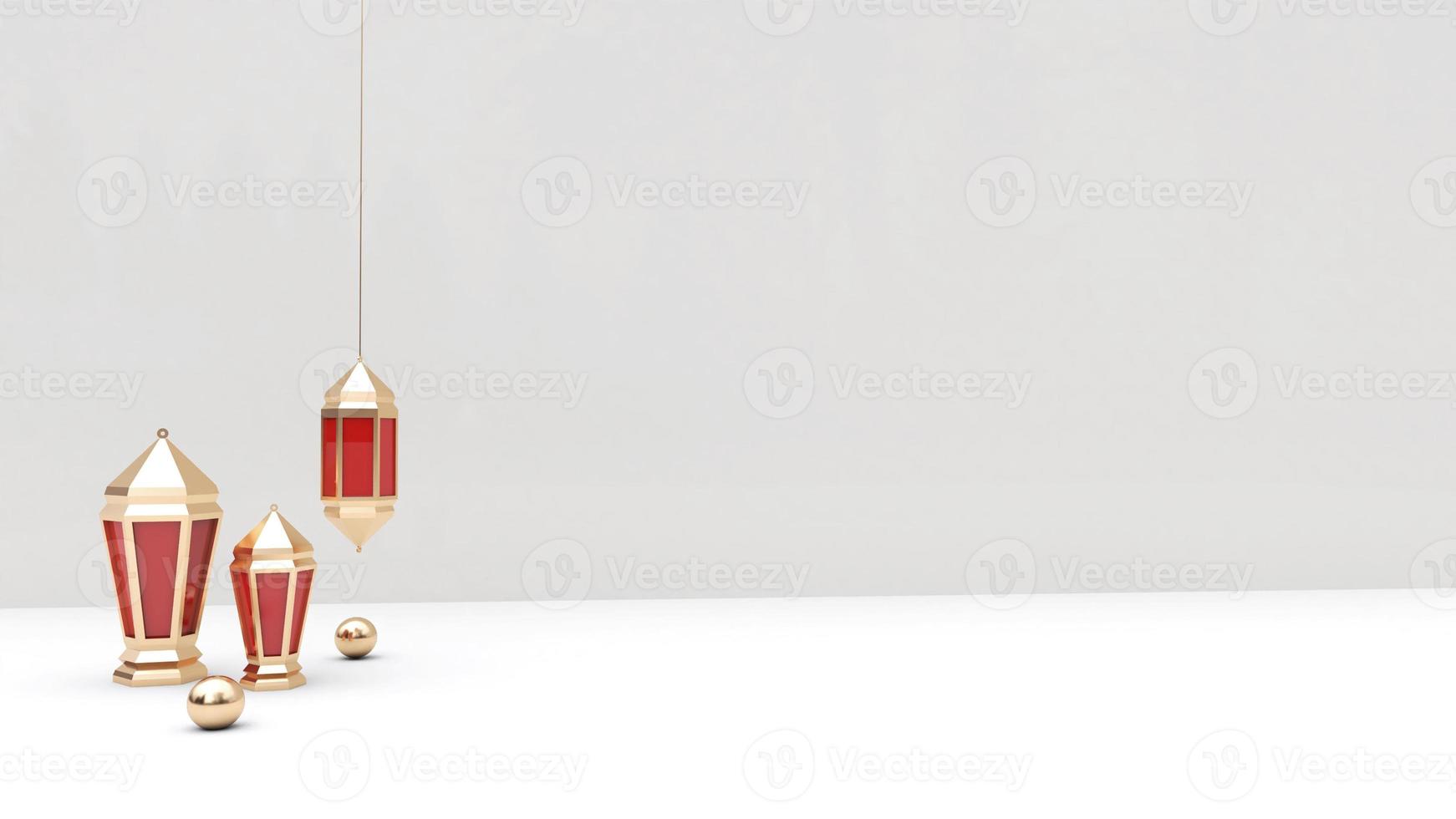 realistisch Ramadan Hintergrund mit leeren Seite, islamisch Trommel, Laterne zum Attrappe, Lehrmodell, Simulation, Anzeige Produkt, Banner foto