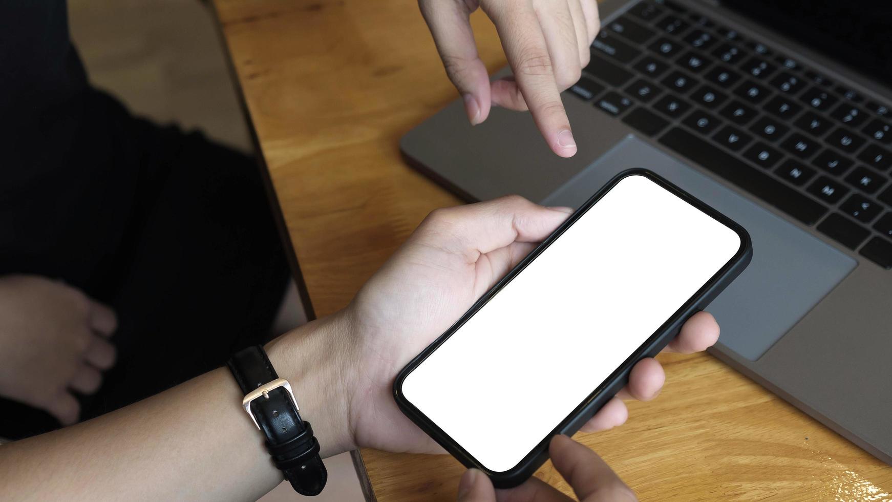 verspotten Sie leeren Telefonbildschirm foto