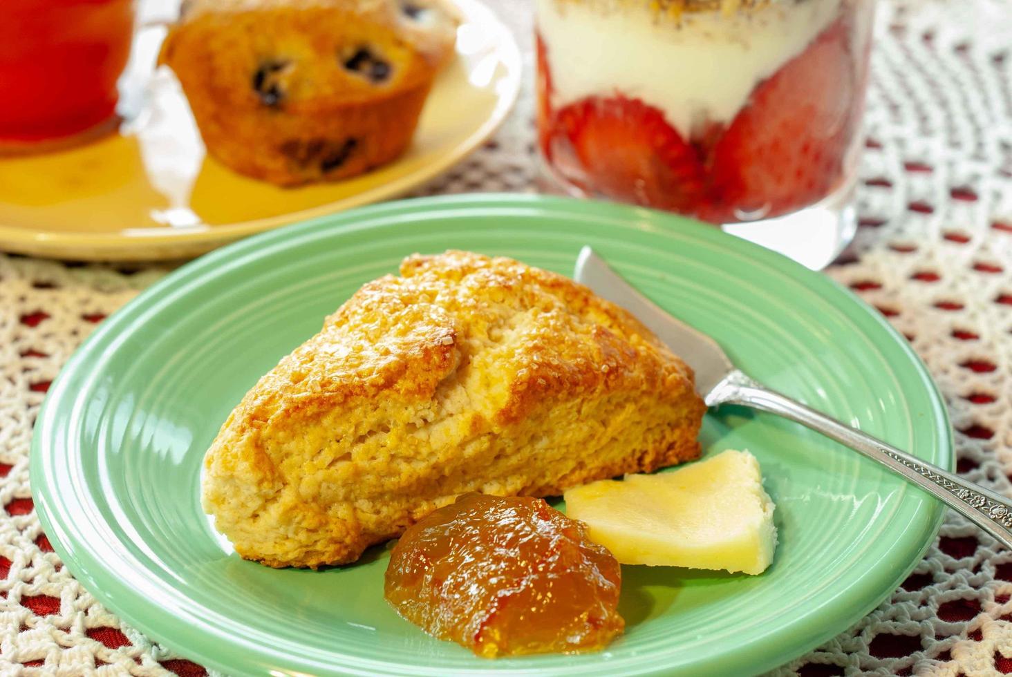 Scone zum Frühstück foto