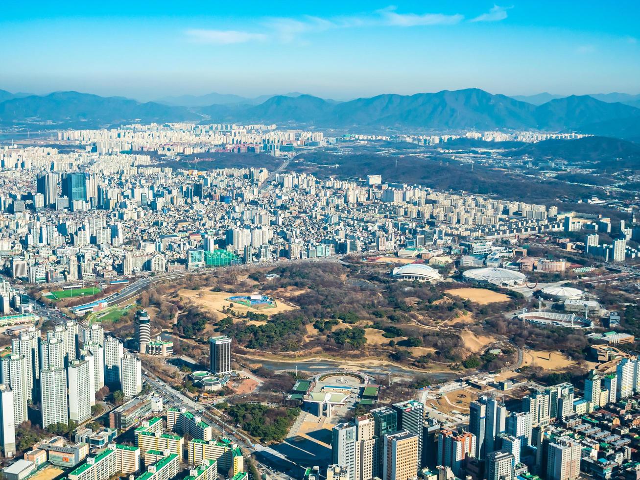 Luftaufnahme der Stadt Seoul, Südkorea foto