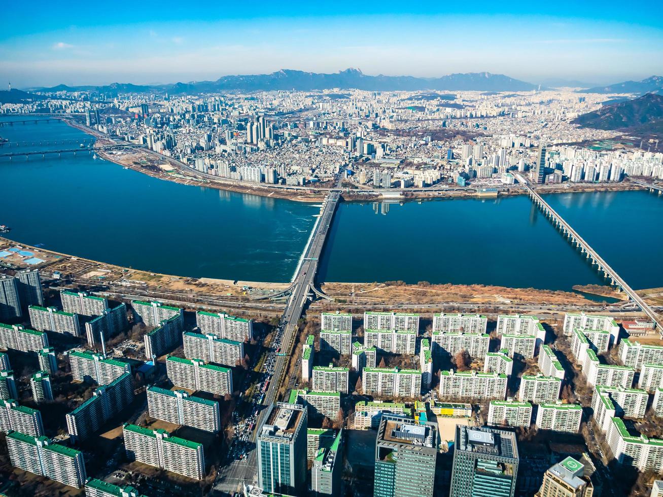 Luftaufnahme der Stadt Seoul, Südkorea foto