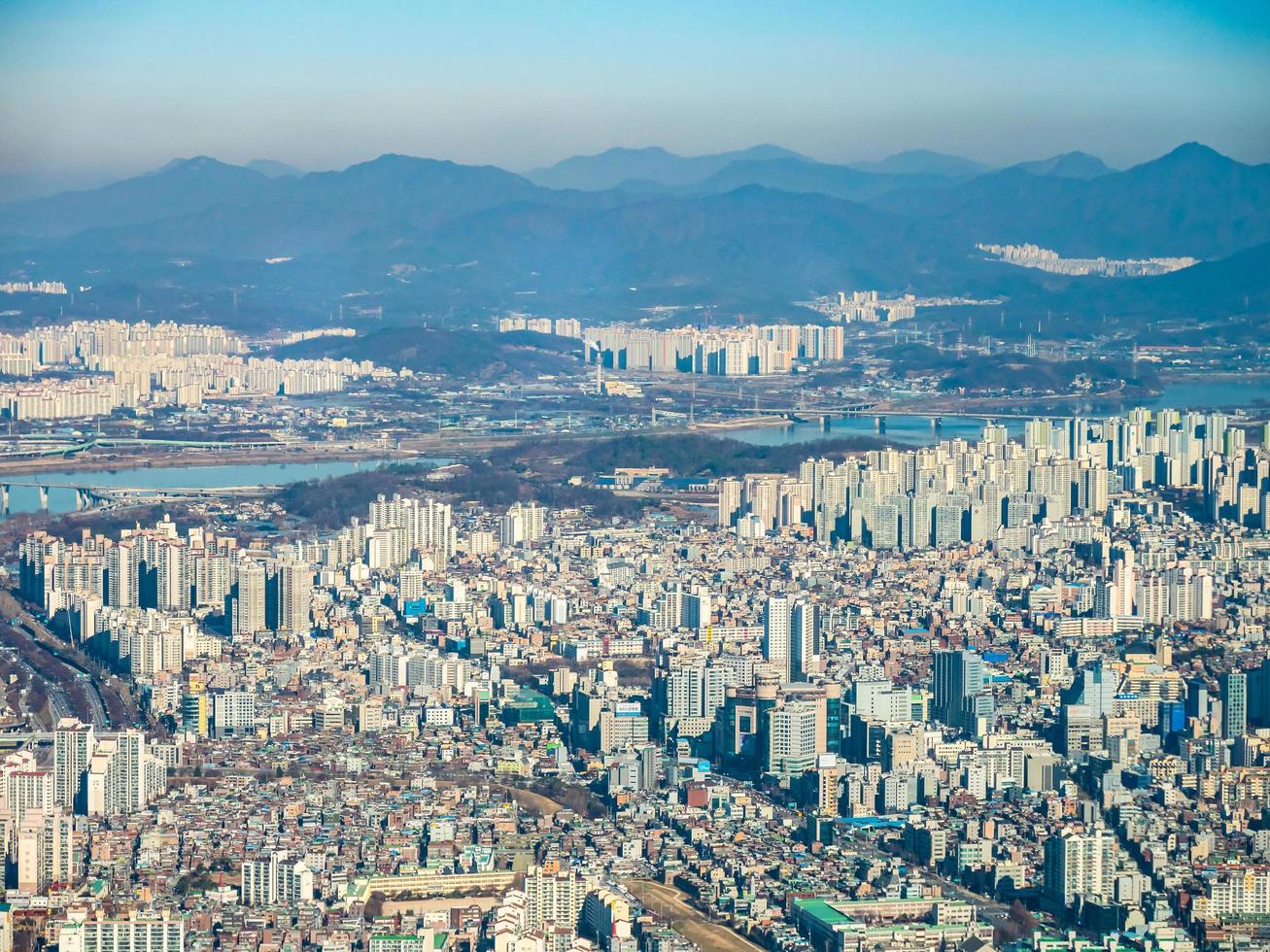 Luftaufnahme der Stadt Seoul, Südkorea foto