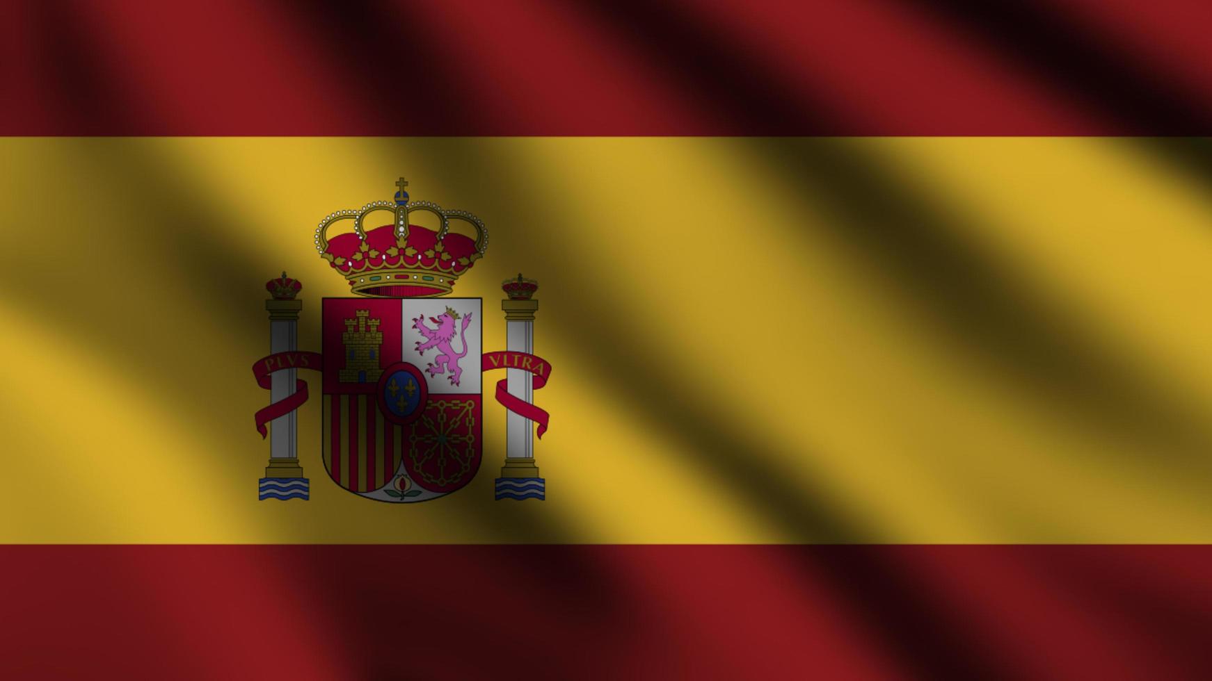 Spanien-Flagge weht im Wind mit 3D-Hintergrund foto