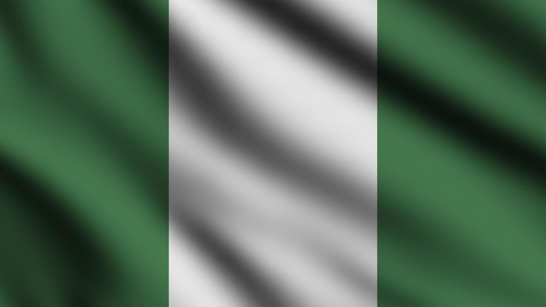 Nigeria-Flagge weht im Wind mit 3D-Hintergrund foto
