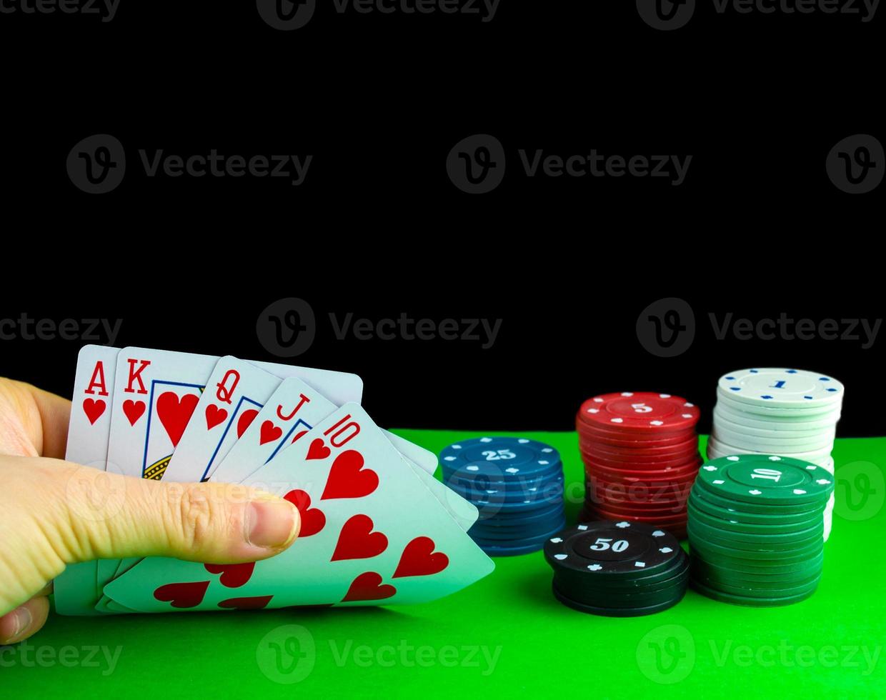 Poker, königlich spülen im Hand. foto