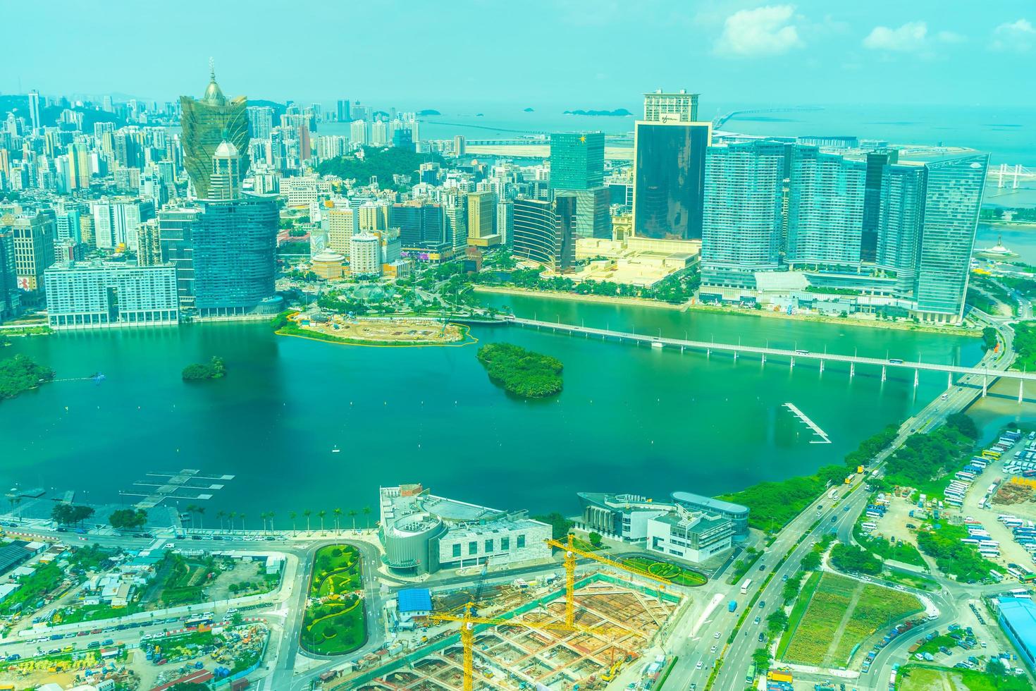 Luftaufnahme von Macau City, China foto
