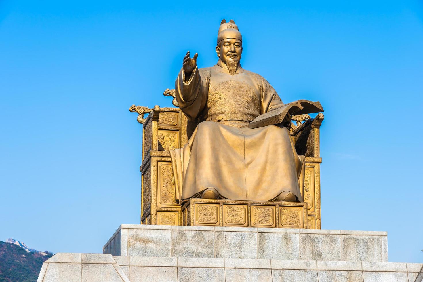 Statue des Königs Sejong in Seoul, Südkorea foto