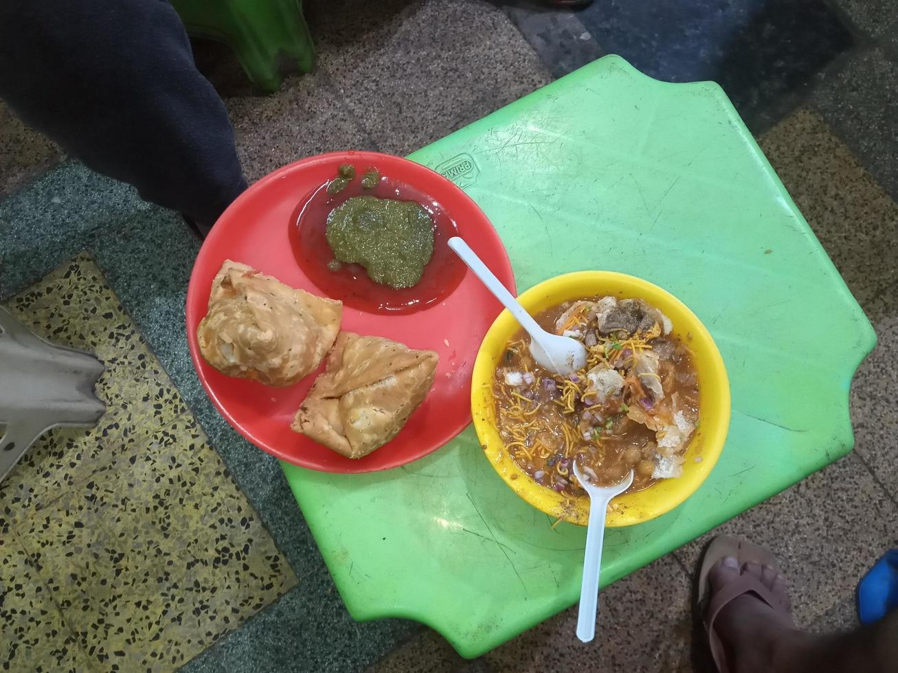 Straße Essen Indien, Chennai, vellore Indien, Katpadi, Papri plaudern, singara foto