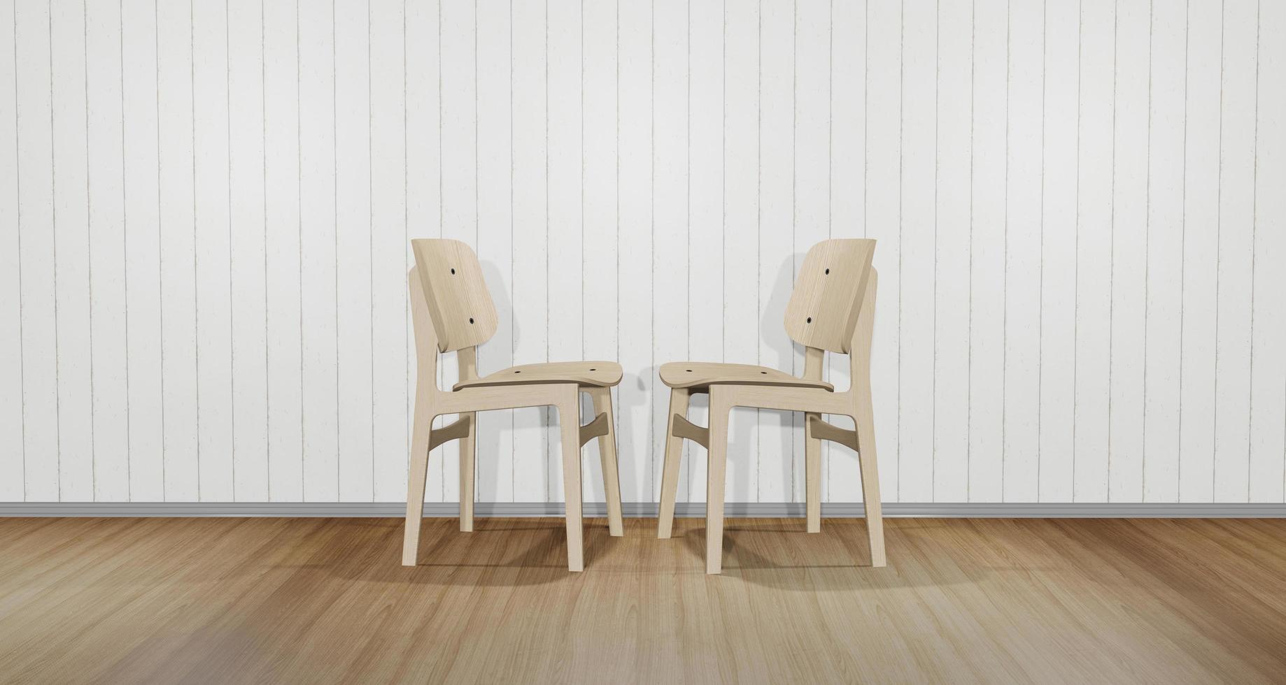 zwei 3d Stühle, die sich gegenüberstehen foto