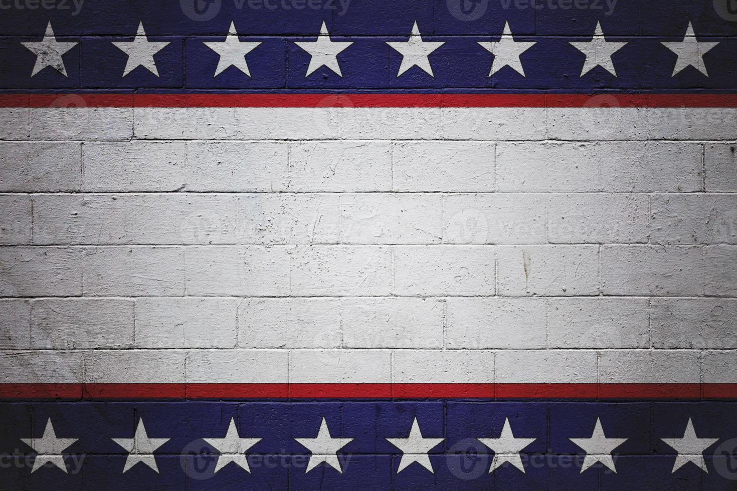 amerikanisch Patriotismus thematisch Design gemalt auf ein Mauer foto