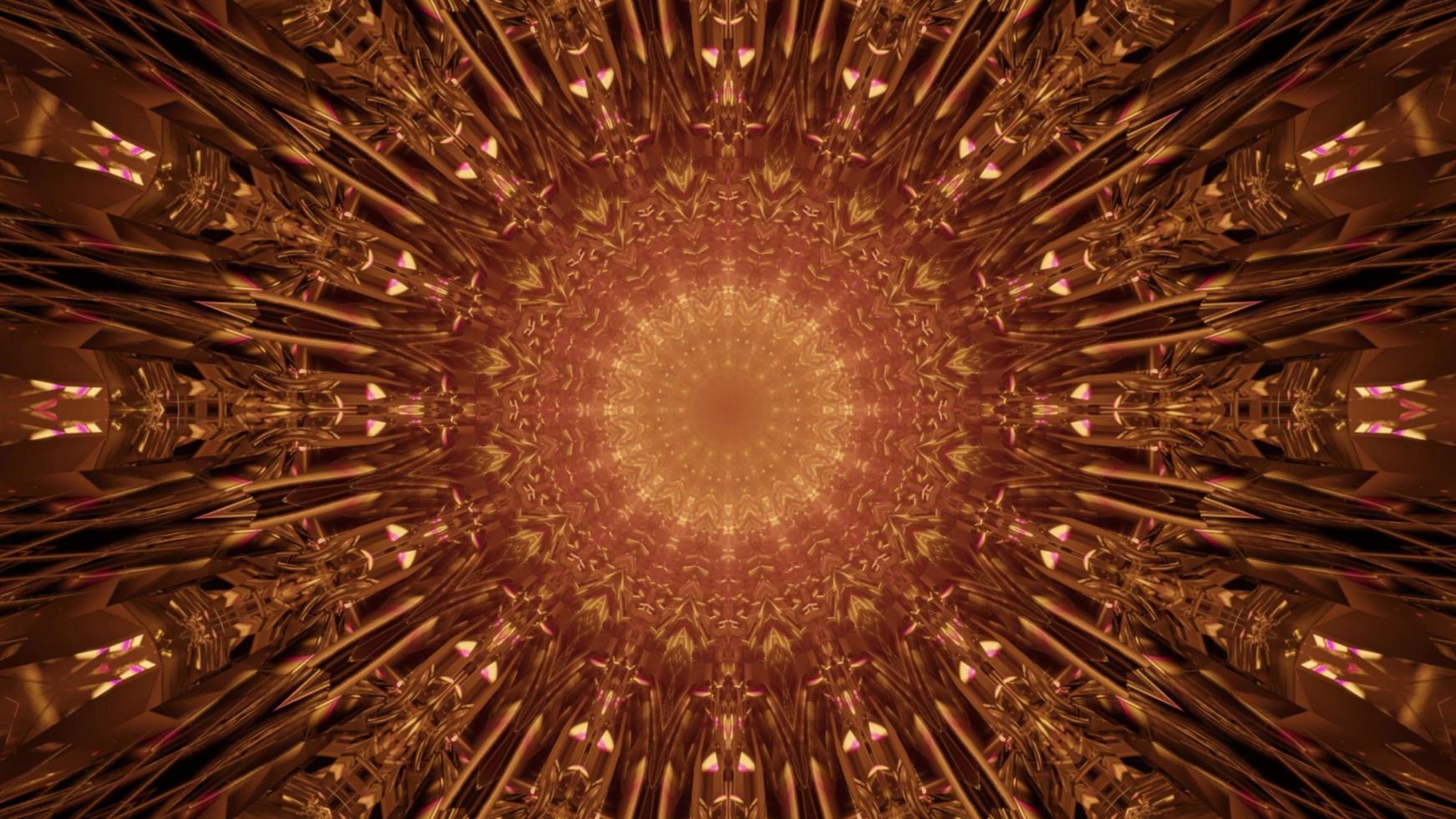 goldene Kaleidoskopverzierung 3d Illustration foto