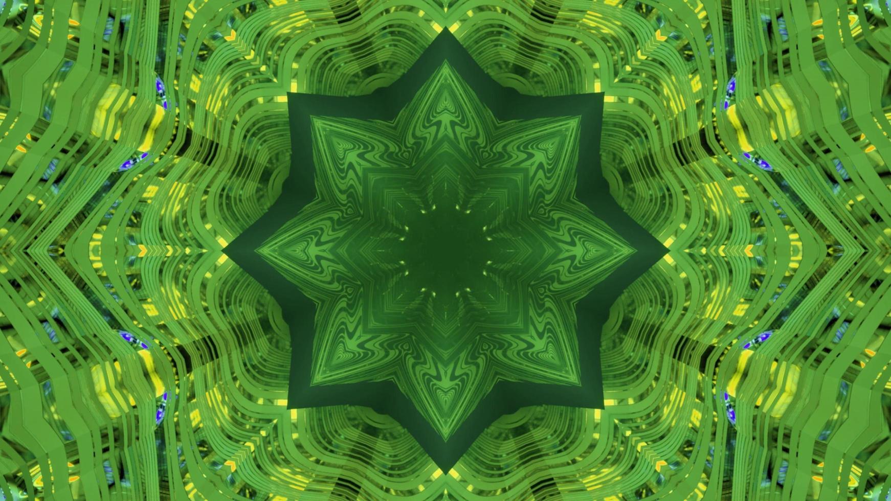 helle sternförmige Kaleidoskopverzierung 3d Illustration foto