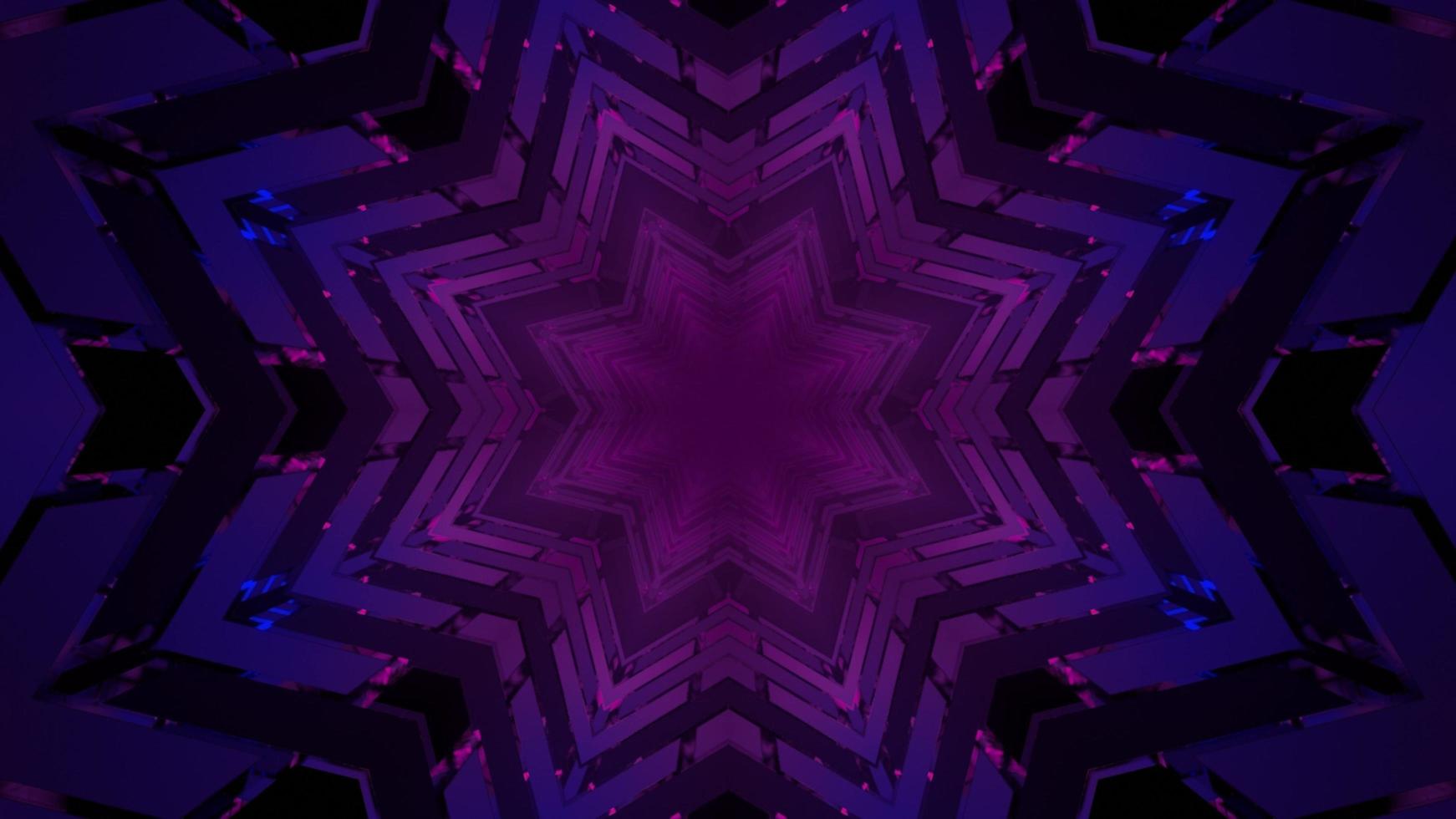 Geometrischer Hintergrund der 3D-Illustration des violetten sternförmigen Musters foto