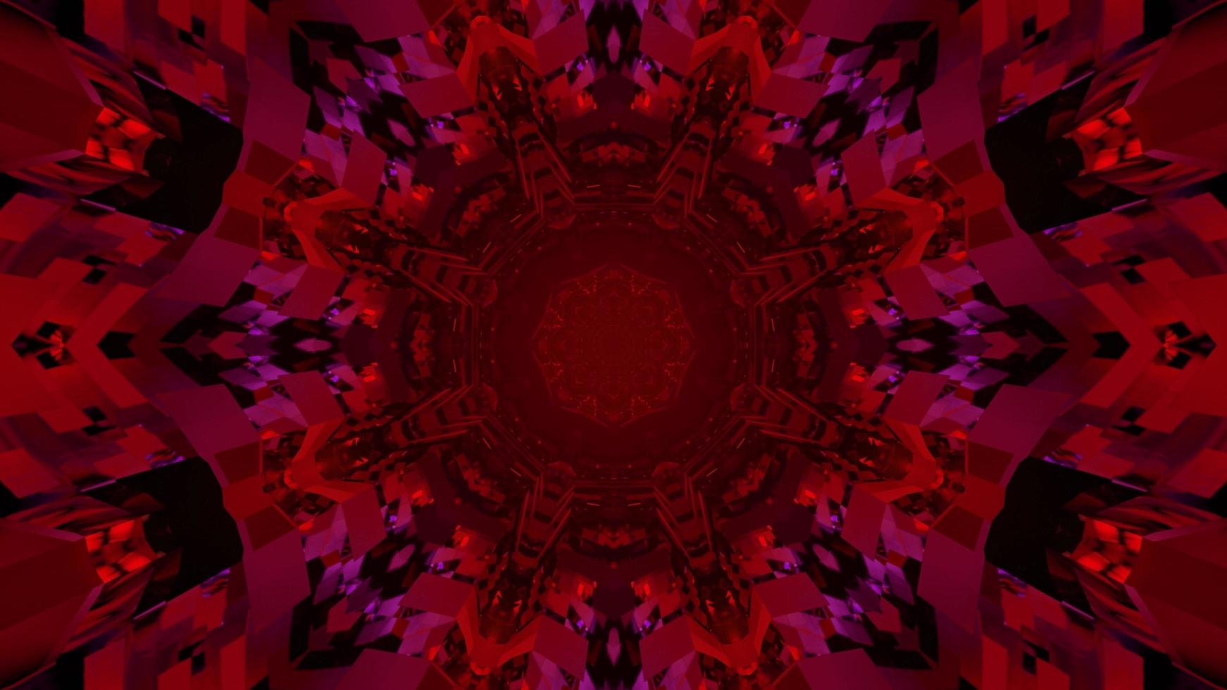 Illustration der roten Kaleidoskopverzierung 3d foto